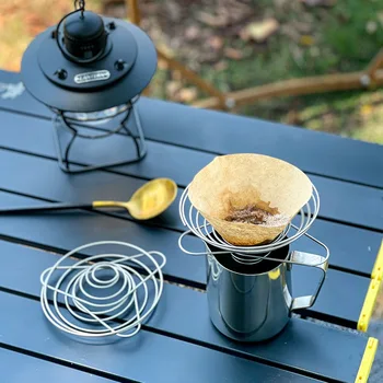 Kokkupandav Kohvi Filter Cup Spring Reisi Kaasaskantav Mini Roostevabast Terasest Espresso Maker Dripper Väljas Telkimine Tilk Laevandus