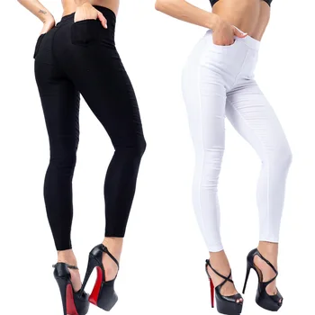 Mustad Säärised Naiste Vabaaja Püksid Retuusid Spandex Fitness Legging Femme Pantalon Kõrge Vöökoht Push Up Säärised Seksikas Tüdruk Leggins