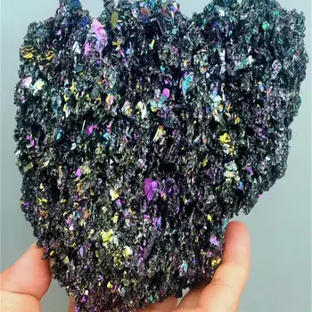 Värvikas Karborund Looduslikust Kivist Isend Ränikarbiid Must Kvartsi Kristall, Mineraal-Proovi Home Decor Kollektsiooni 1tk