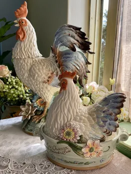 Prantsuse lille -, linnu-ja kana keraamiline kate kaussi ladustamise jar kodu aksessuaarid veini kabinet TV kapp kaunistused