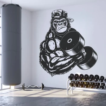 Gorilla fitness, lift, tõstekang muster isekleepuvad saab eemaldada PVC seina kleebised kodu kaunistamiseks jõusaal magamistuba