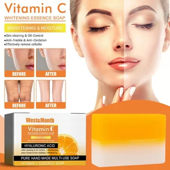 Kaks värvi Käsitsi valmistatud Seep, Nägu, Keha C-Vitamiini Seep Eemaldab Tumedad Laigud Valgendamine Face Care Niisutav Seep Magestamise Trahvi Read