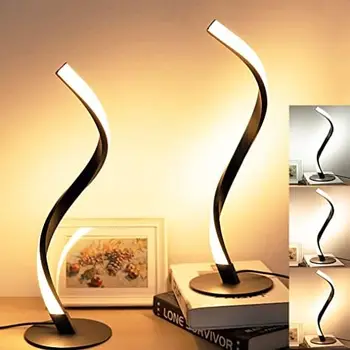 Tabel Lamp Spiraal LED Öökapp Lambid 3 Värvi Režiimid 10 Heleduse Taset Laua taga Tuled Metallist Öö Lambid elutuba Bedroo