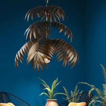 Kaasaegne Kookospähkli Puu Lehtede Lühter Tööstus Loominguline Led Rippus Lamp elutuba Söögituba Baar, Sise-Decor Võistluskalendri