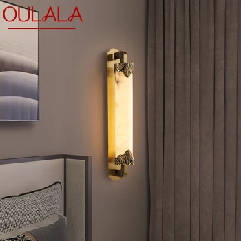 OULALA Messing seinavalgusti LED-Kaasaegne Luksus Marmor Sconces Võistluskalendri Sise-Decor Kodus Magamistuba, elutuba Koridor