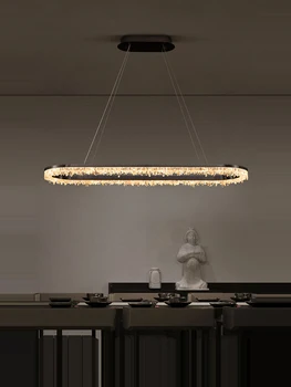 K9 Crystal Black Seeria Ovaalne LED Juhitava Rippuvad Lambid Lühter Valgustus, Vedrustus-Valgusti Lampen Dinning Tuba