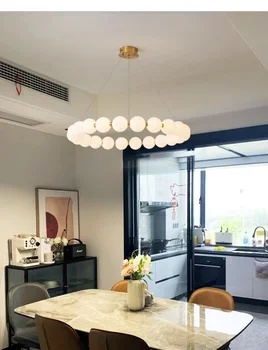 Kaasaegne minimalistlik ring lamp Loominguline magamistuba lobby-kerge luksuslik restoran lamp Põhjamaade magic bean elutuba lühter