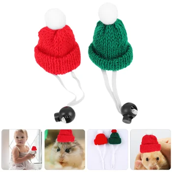 2 Tk Decor Peen Pet Mütsid Kaunistused Hamster Väike Akrüül Armas Kudumise Dekoratiivsed Kaunistused