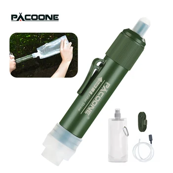 PACOONE Mini Kämping Puhastamine Vee Filter Straw TUP Carbon Fiber Water Bag Ellujäämise eest või Hädaolukorra Varusid