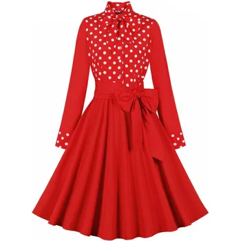 Sügis-Talv Kleit Vintage Rockabilly Kleit Jurken 60s 50s Retro Suur Kiik, Pinup Naisi, Audrey Hepburn Kleit Vestidos 2023