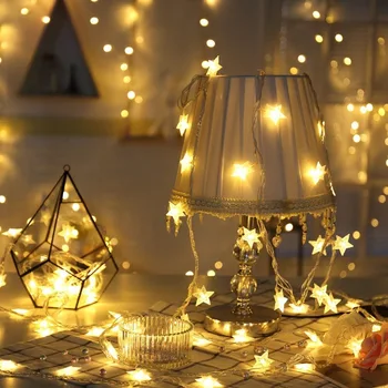 Led Star Light String Viie Osutas Star String Lamp Jõulud Atmosfääri Tuled Toas Teenetemärgi Vasktraat Lambid Öösel Tuled