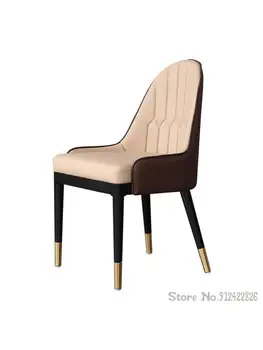 Ameerika kaasaegse täispuidust söökla juhataja lihtne Kohvik nahast vabaaja laua polsterdatud tool disainer kodus tool
