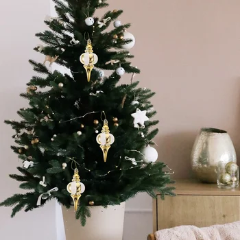 4 Tk Jõulud Pallid Xmas Tree Rippuvad Decor Ornament, Dekoratsioonid, Kaunistused Pool Värvitud Ripatsid