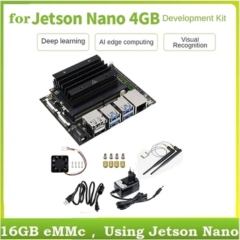 Eest Jetson Nano 4 GB+16 GB MAGISTRIKURSUSE Arendaja Komplekt Core Board+jahutusradiaator+Ventilaator+USB Kaabel+Võrgu Kaart+Juhe EU Pistik