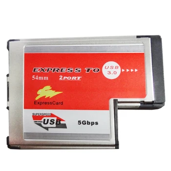 2 Dual Pordid USB 3.0 HUB Express-Kaardi ExpressCard 54mm Peidetud Sees USB3.0 Adapter ASMedia ASM1042 Kiip Sülearvuti Notebook UUS