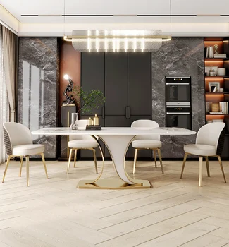 Laud ja tool kerge koostisega luksuslik high-end kandiline itaalia disainer söögilaud