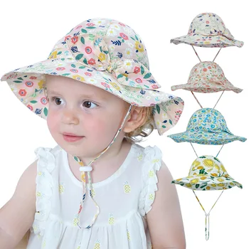 Teise Lapse-Lapsed Päikesevarju Müts Uus Beebi Basseinis Mütsid Armas Bow Väljas Prindi Lille Tüdrukute Päike Ühise Põllumajanduspoliitika Panama Beach Cucket Mütsid