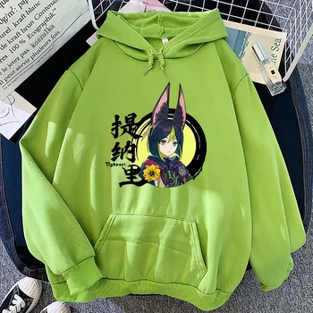 Genshin Mõju Tighnari Topp Naiste Harajuku Kawaii Hupparit Unisex Esteetiline Graafiline Pulloverid, Sviitrid Hoodys Anime Riided