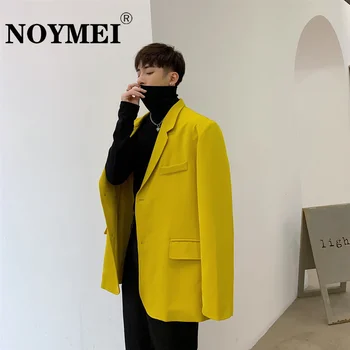 NOYMEI Ereda Värvi Ülikond Jope Ühe Karavan Fashion korea Stiilis Taskud Stiilne Pööra-dow Krae 2023 aasta Sügisel Meeste Pintsak WA491