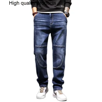 Uus Mood Segast Denim Püksid Meeste Vabaaja Pikad Püksid Streetwear Teksad Pluss Suurus Tunked Riided