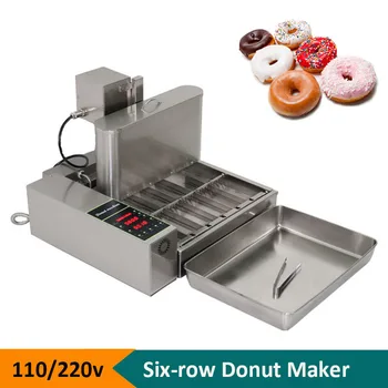Automaatne Donut Tegija 110V/220V 2KW Donut Praepann Kuus Rida Mini Sõõrikud Masin
