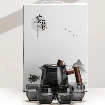 Jaapani suitsu pavilion teekann Klaasist teekann, tee maker soojuse-vastupidavad puidust käepide küljel käepide pot taimsete pott