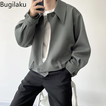 Bugilaku korea versiooni trend lühike stiil rinnamikrofon jakk jakk jakk meeste kevadel ja sügisel lahti paigaldustööd top