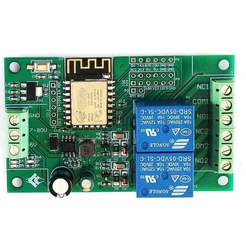 5X Esp8266 Esp-12F Wifi Relee Moodul 2Channel 5V/8-80V Võrgustik Relee Lüliti Arduino Ide Smart Home App Remot Kontrolli