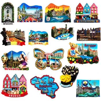 Belgia Riik Turistidele Suveniiride Loominguline Vaik Külmkapp Magnet Brugge Brüssel Värvitud Magnetid Külmik Home Decor