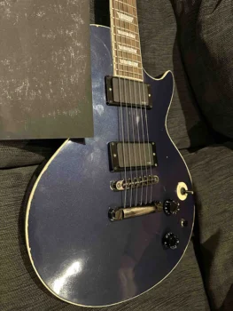 Custom les p elektriline kitarr sinine metallik värvi-ja must siduvad kaela ja keha, no logo