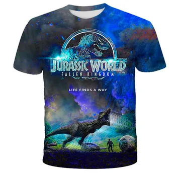 Poisid Suvel Dinosaurus Lühikesed Varrukad Jurassic World 3D Print T-Särgid 3-14 Aastat, Lapsed Vabaaja Streetwear Rõivad Laste Rõivad