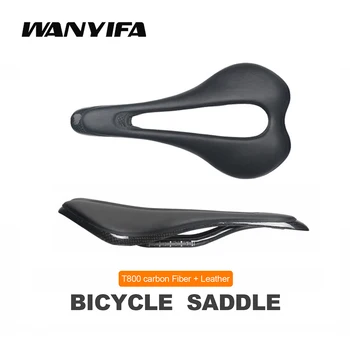 Wanyifa Ultralight Süsinikkiust Nahast Iste Padi, Tee Mountain Bike Suur Õõnes Sadul