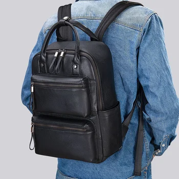 Moodsad mehed on arvuti kott vaba aja veetmise suure mahutavusega seljakott meessoost õpilased trend koolikotti käekott reisi seljakott pehme nahk