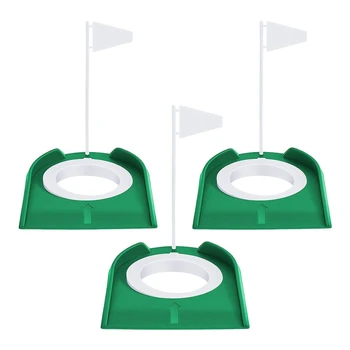 3 Tk Golf Paneb Tassi Hole Golf Koolitus Aidsi Golf Tarvikud Tarvikud Golf Koolitus Putters Plastikust Lipu Roheline + Valge