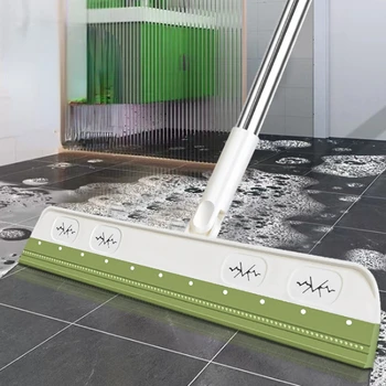 Pakiruumi Magic Broom Broom Pesemine Põranda Puhastamiseks Klaasipuhasti Mop Aknas Leibkonna Silikoon Sweeper Harja Reguleeritav Põranda Pühkimine