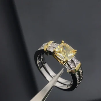 2023 Uus Värviline Teemant Topelt Rida Rõngas Sobib Naissoost Paarid 