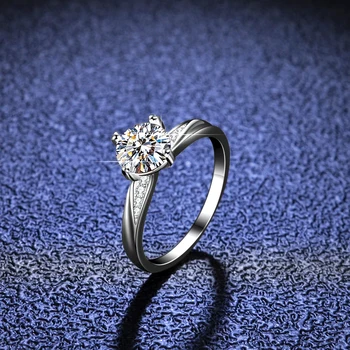 Tasuta Kohaletoimetamine Vintage Rõngad Moissanite Ring Naiste 1CT Solitaire Ring Lõika Sõrmus 925 Sterling Silver Ring Pulm Rõngad Kukk