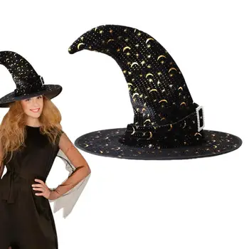 Halloween Witch Müts LightweightMasquerade Lindi Wizard Kostüüm Wizard Hat Magican Jaoks Cosplay Rekvisiitide Halloween Teenetemärgi