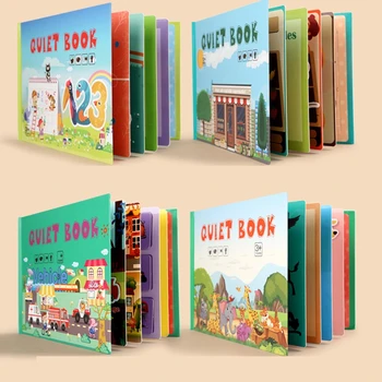 Minu Esimene Hõivatud Raamat Montessori Mänguasjad, Beebi Haridus-Vaikne Raamatu Tegevus Hõivatud Juhatuse Õppe Mänguasjad Lastele Travel Mänguasi Kingitus
