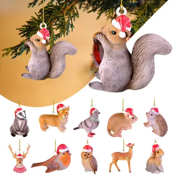 Jõulud Akrüül Loomade Ripats Jõulupuu Kaunistama Xmas Tree Rippuvad Kaunistused Koju 2023 Uus Aasta Navidad Noel Natal Mänguasi