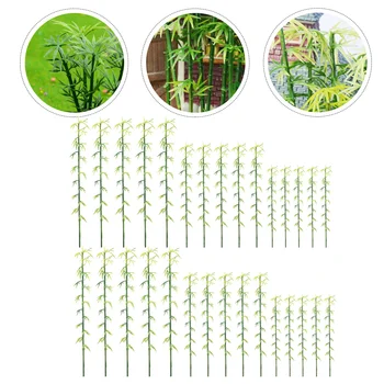 60 Tk Mini Imitatsioon Bambusest Kunstlik Decor Kääbus Väljas Faux Taimed Mudel Tree Kaunistused Võlts