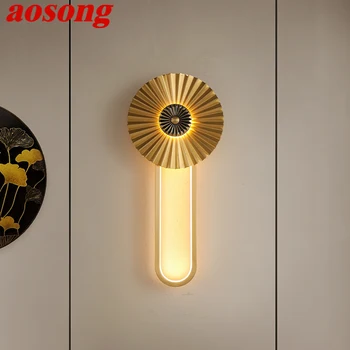 AOSONG Messing Seina Lamp LED-Kaasaegne Luksus Sconce Kerge Sisekujunduses Leibkonna Magamistuba Öö elutuba Koridor