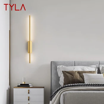 TYLA Messing Riba Seina Lamp Modern Classic LED 3 Värvid Lihtsalt Loominguline Sconce Valgus Siseruumides Voodi elutuba Decor