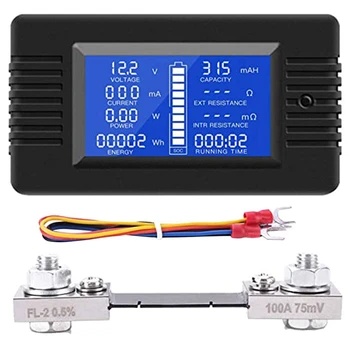 SM Aku Monitor Power Meter Ammeter Digital DC 0-200V Shunt 100A Multimeeter, Meeter Voltmeeter Võimsus Tester