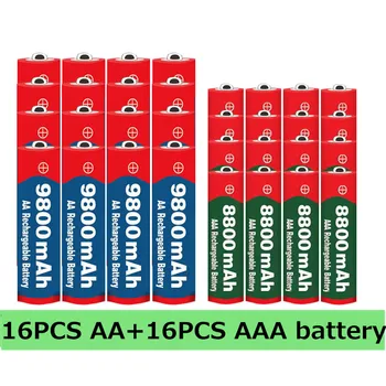 Nieuwe 1,5 V Aa 9800 Mah 1,5 V Aaa 8800 Mah Alkaline1.5V Oplaadbare Batterij Voor Klok Speelgoed Kaamera Batterij