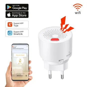 Tuya Smart Home Wifi Maagaasi Andur Põlevate Leibkonna Smart VEELDATUD Gaasi Lekke Detektor Alarm Fire Security Kaitse