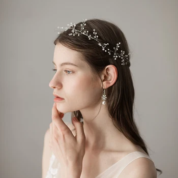 O361 Elegantne Pulm Peapael Vask Kristall Pärlid Pruutneitsi Naiste Võistlused Täita Headpiece