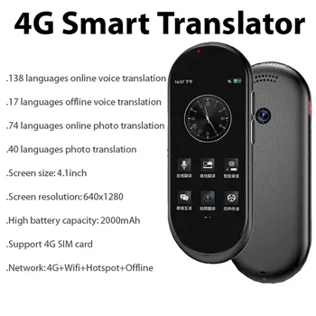A10 Hääl Tõlkija 4.1 tolline Vestlus GPT 138 riigikeel Intelligentne reaalajas Tõlkimine Seade Toetab 4G SIM-Kaarti